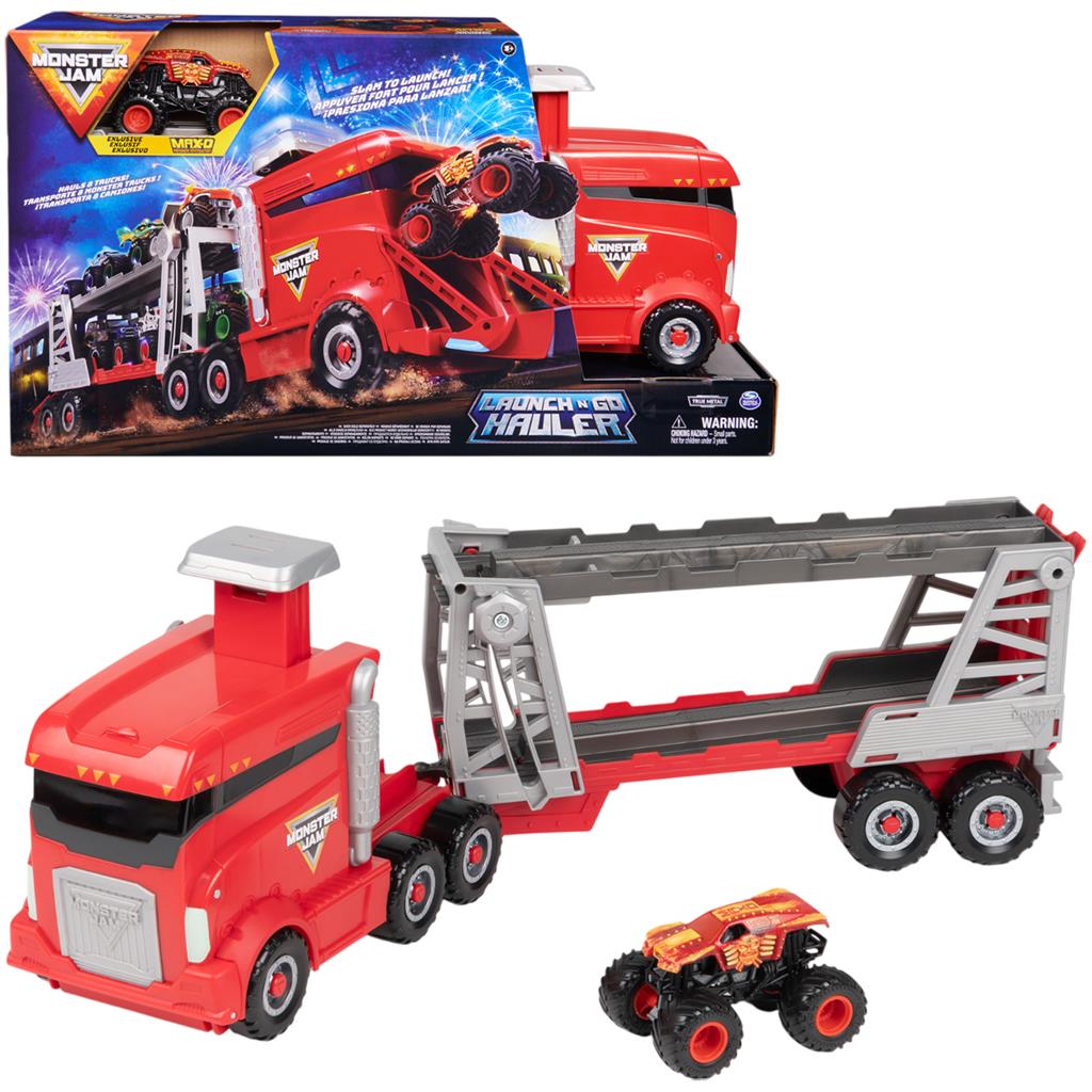 Monster Jam 1:64 Launch N' Go Hauler Playset
